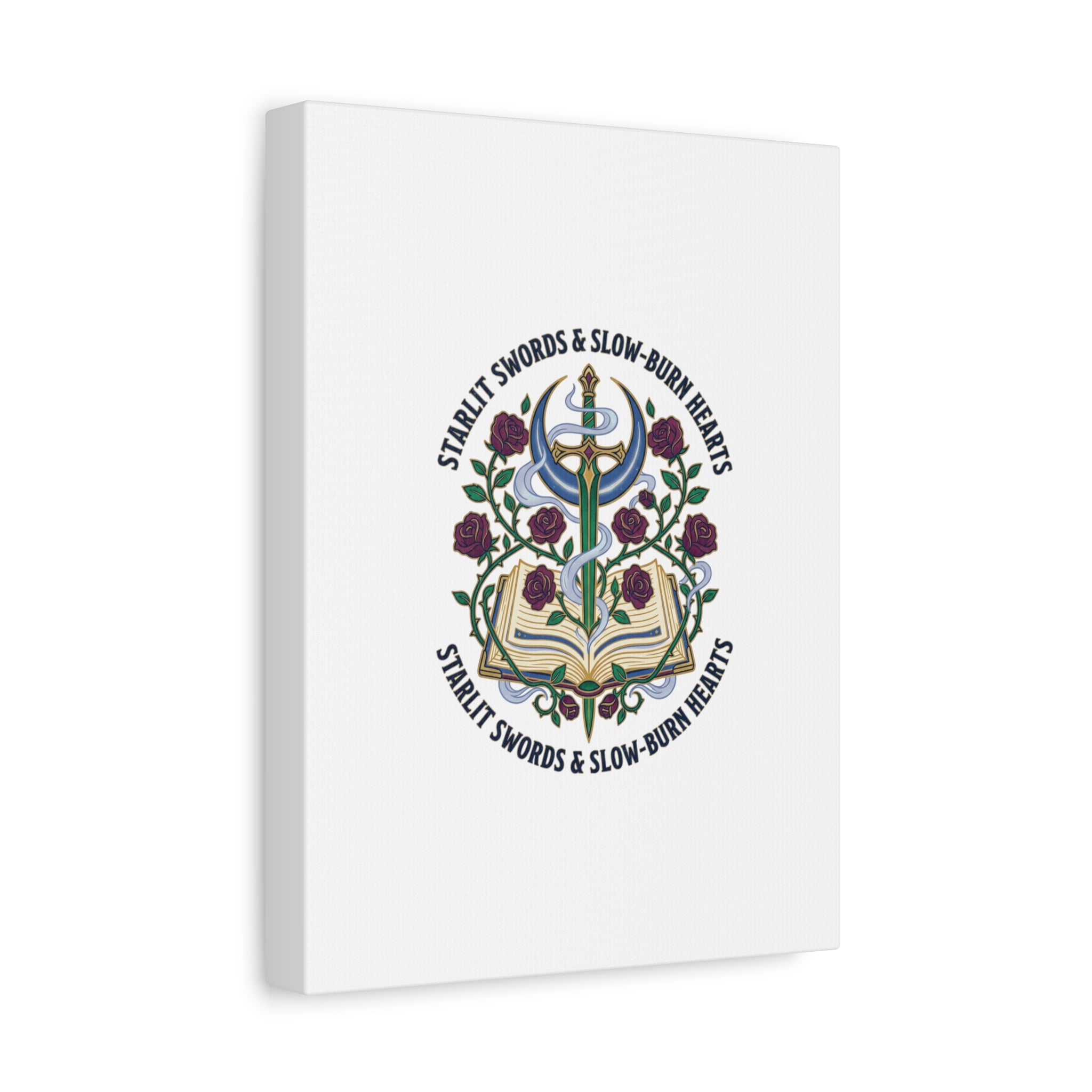 Starlit Swords & Slow‑Burn Hearts Canvas | Romantasy, Book Lover Art