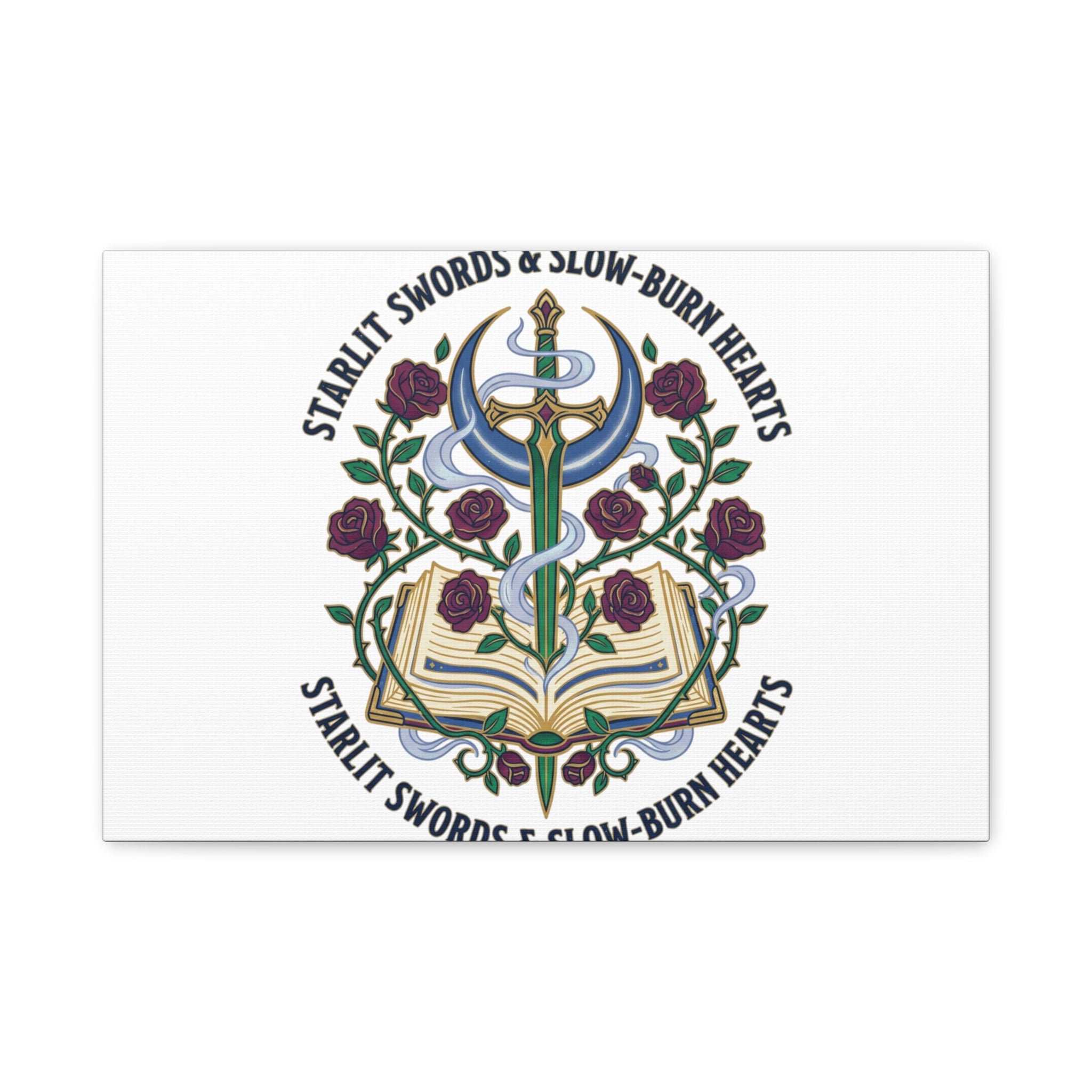 Starlit Swords & Slow‑Burn Hearts Canvas | Romantasy, Book Lover Art