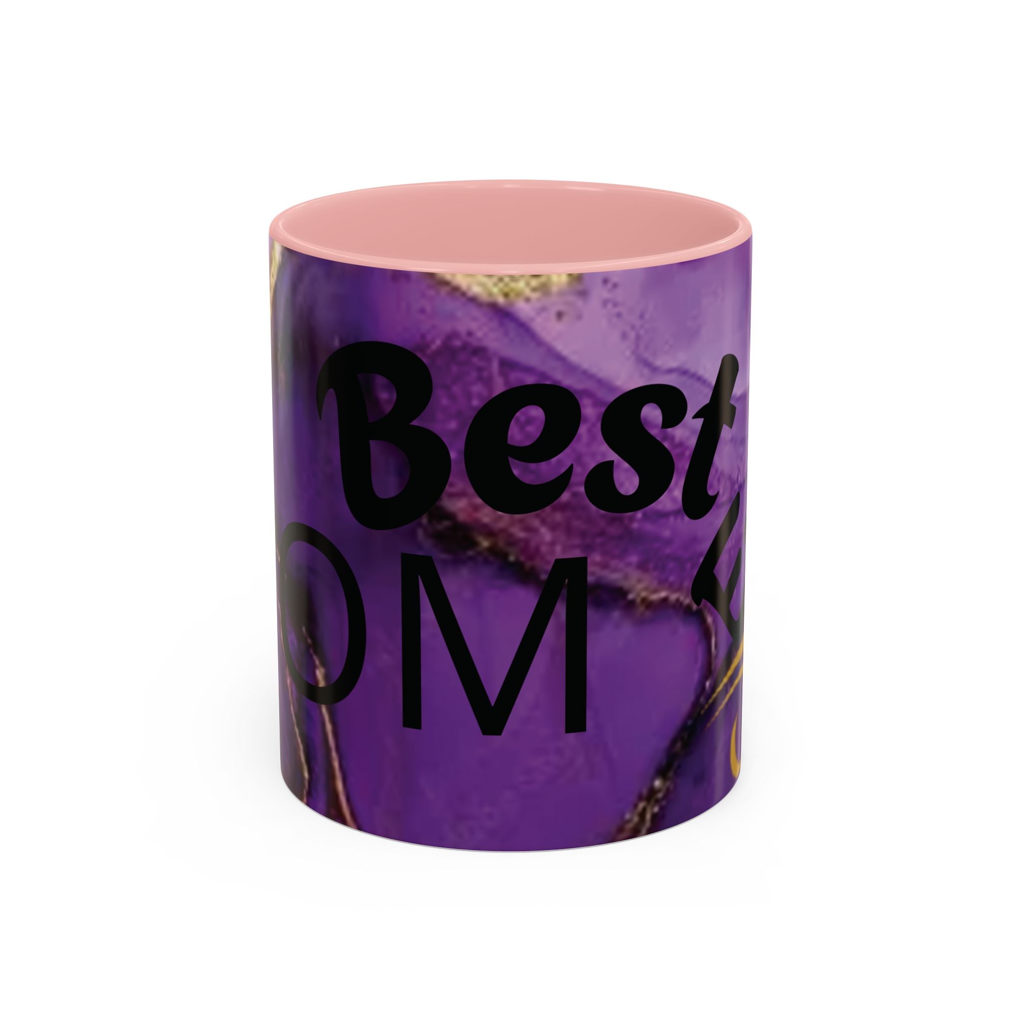 Best Mom Ever Accent Coffee Mug — Purple Floral Mother’s Day Gift (11/15oz)