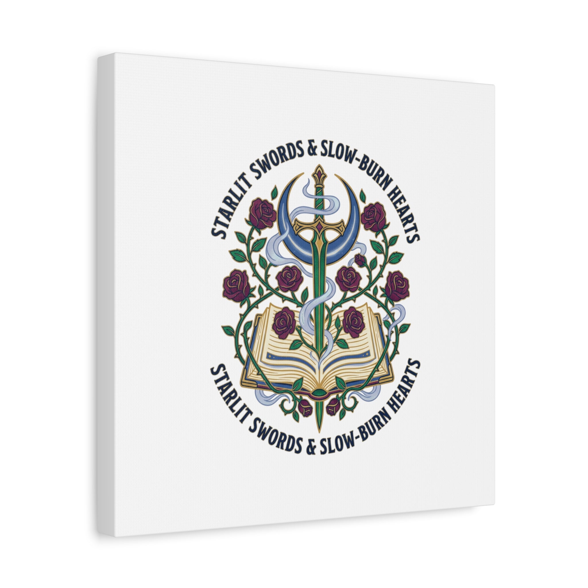 Starlit Swords & Slow‑Burn Hearts Canvas | Romantasy, Book Lover Art