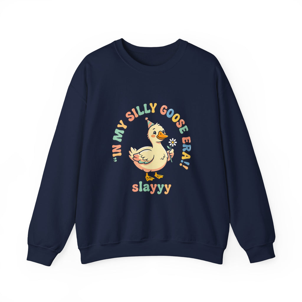 silly goose, vintage duckling crewneck Sweatshirt | wholesome meme, cute animal pun