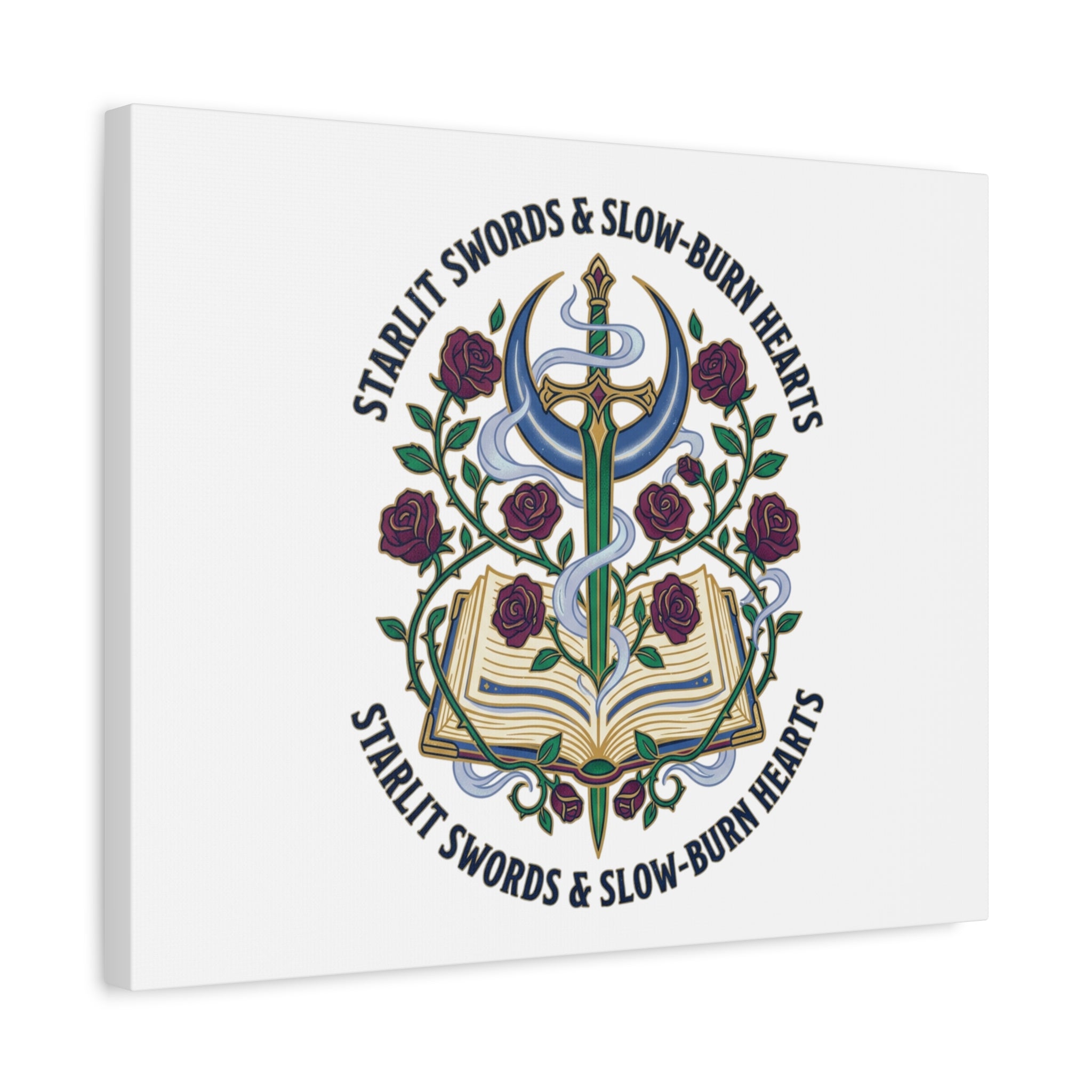 Starlit Swords & Slow‑Burn Hearts Canvas | Romantasy, Book Lover Art