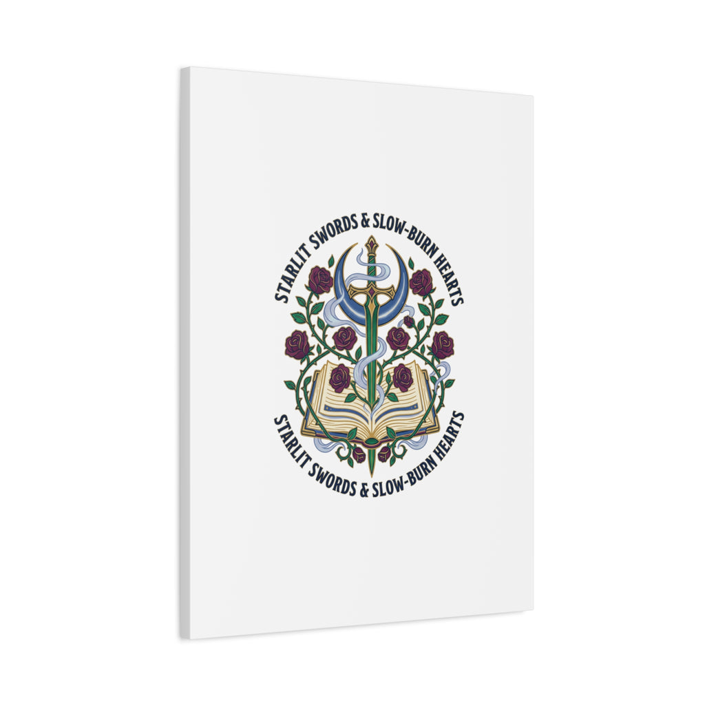 Starlit Swords & Slow‑Burn Hearts Canvas | Romantasy, Book Lover Art