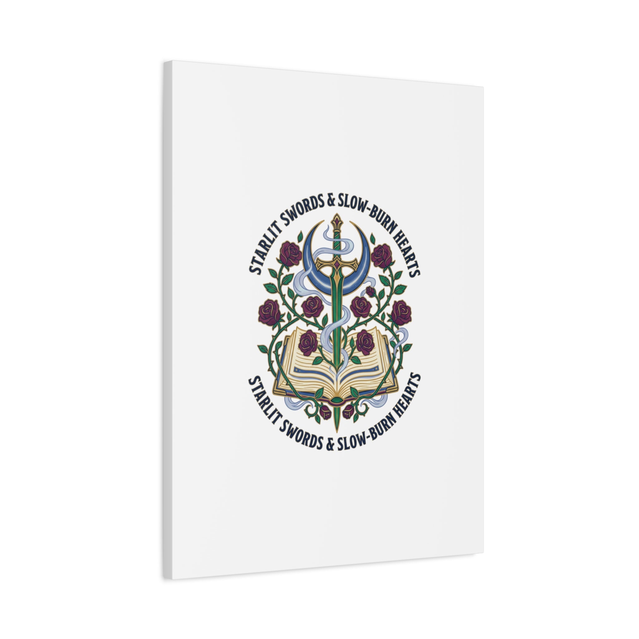 Starlit Swords & Slow‑Burn Hearts Canvas | Romantasy, Book Lover Art